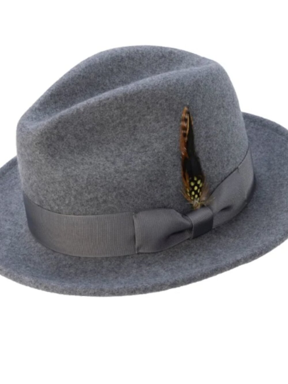 H Black Lightfelt wool felt pinch crown fedora hat by Montique  H-60